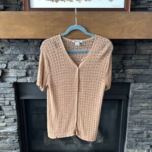 Women's‎ Tan Knit Button-Up Top